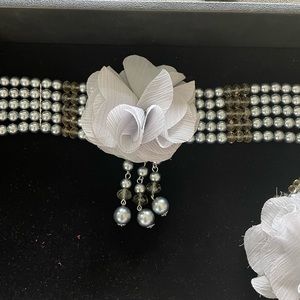 Beaded choker & bracelet set